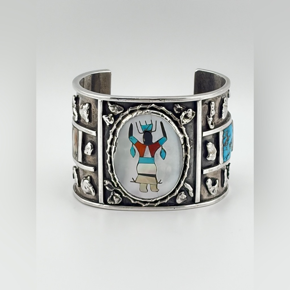 Silver and Turquoise Cuff Bracelet Unisex